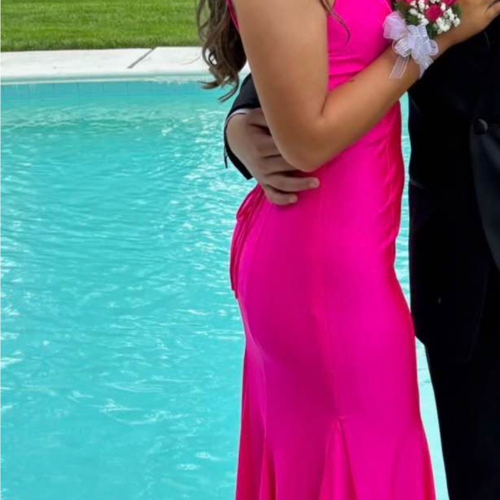 Dave & Johnny Hot Pink Maxi Dress